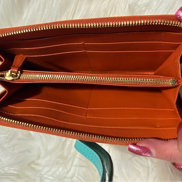Orange Nylon Prada Zippy Wallet - Picture 3 of 4